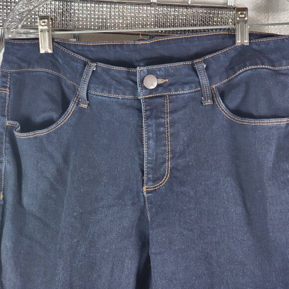 Faded Glory Dark Wash Cotton Poly Rayon Span Mid Rise Stretch Slim Jeans Sz 14A - Picture 3 of 16